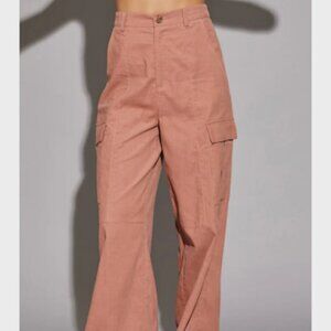 Mauve High Waist Corduroy Cargo  Pants